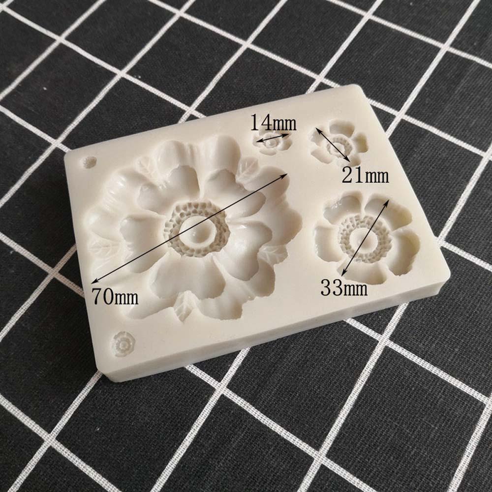 Khuôn Silicone Tạo Hình Làm Bánh Hình Hoa Mẫu Đơn 3D Có Thể Tái Sử Dụng