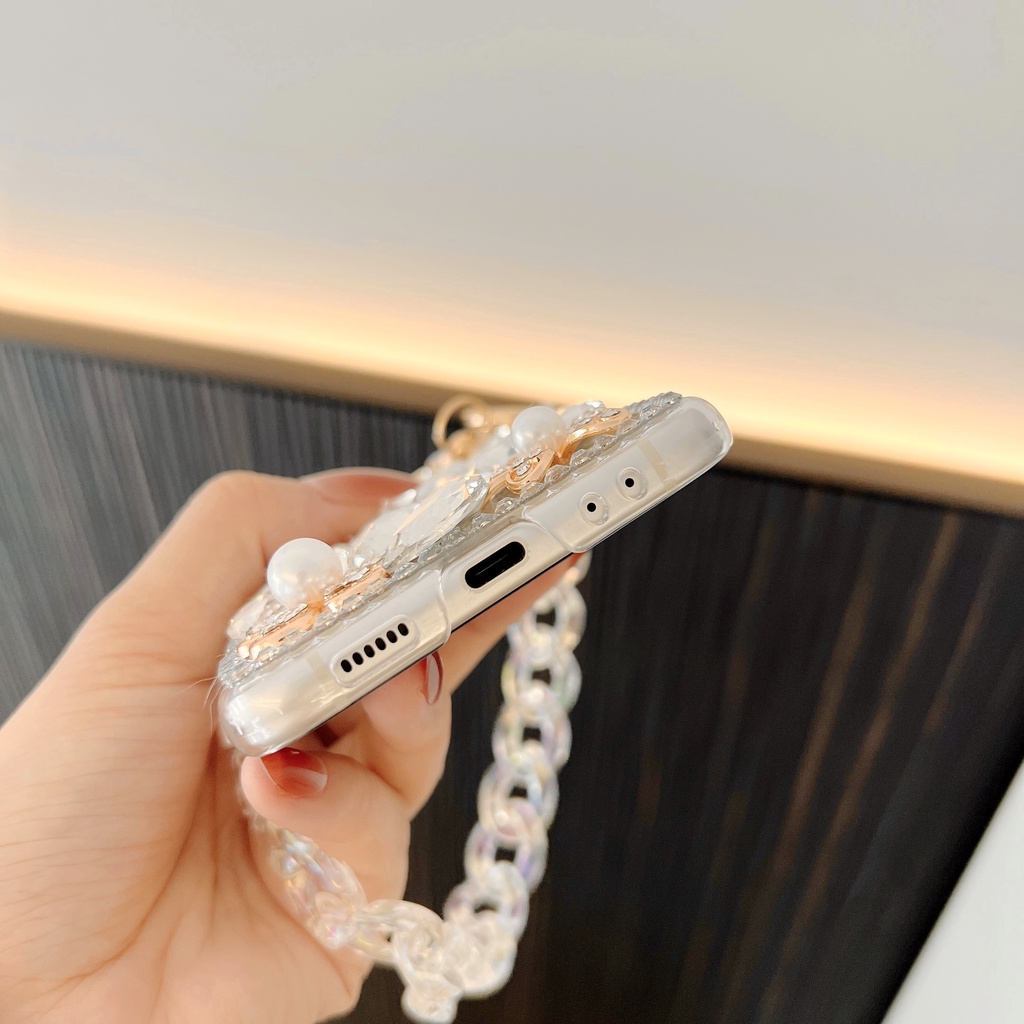 Bao Da Điện Thoại Nắp Lật Đính Đá laser Thời Trang Dành Cho samsung galaxy z flip 4g 4 3 flip3 flip4 5g Ốp