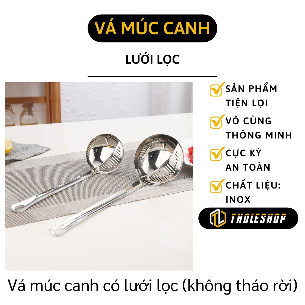 Vá Ăn Lẩu - Vá Múc Canh Có Lưới Lọc Không Thể Tháo Rời - Muôi, Muỗng Lọc Cái 2in1 9206