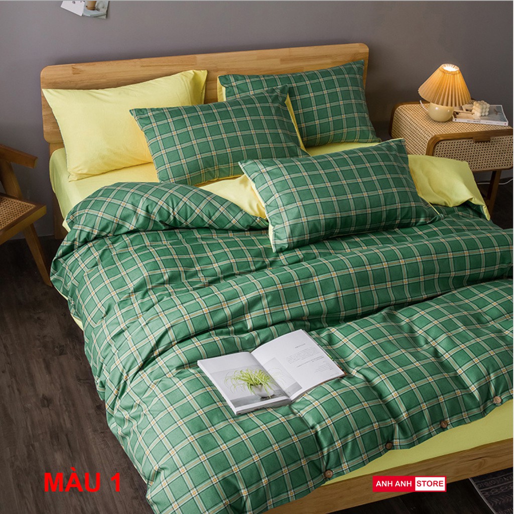 Bộ Vỏ Chăn Ga Gối CARO - Cotton dày dặn, màu sắc tươi sáng | BigBuy360 - bigbuy360.vn