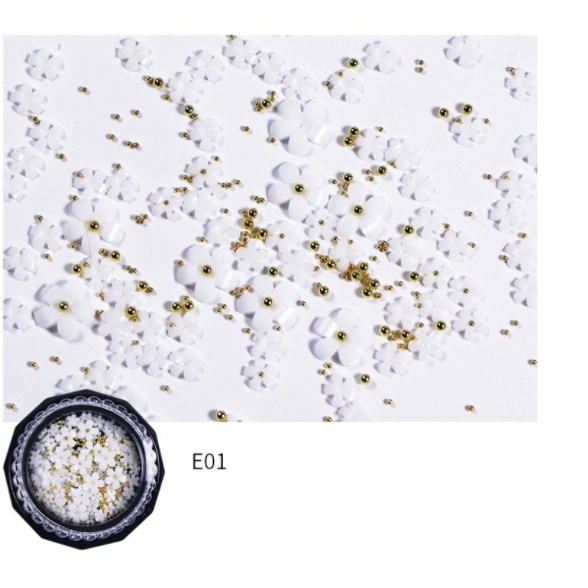 hũ hoa nhí trang trí nail