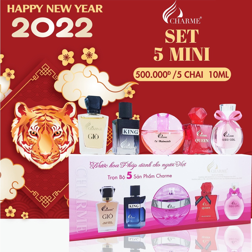 Bộ 5 Chai Nước Hoa Mini chai/10ml 𝐂𝐡 𝐚 𝐫 𝐦𝐞 Chính Hãng (Nguyên Seal, Nguyên Tem, Bao Check)