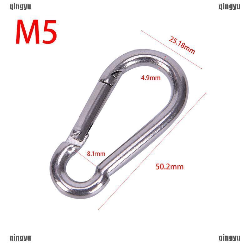 ❤ Tôi ♣ Móc Khóa Carabiner Bằng Thép Không Gỉ 304