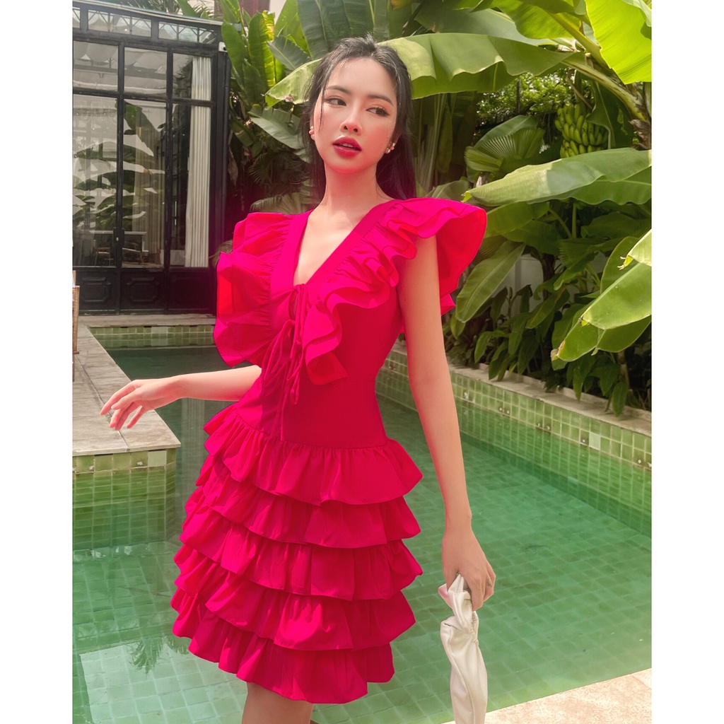 Đầm bèo hồng trendy Her Muse Dress - C’MEE