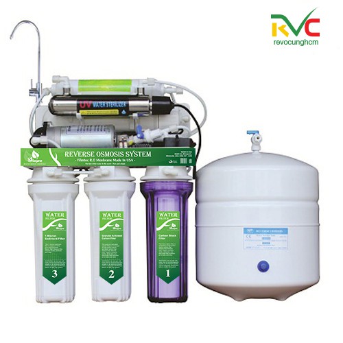 Máy lọc nước tinh khiết RO 5 cấp + Đèn UV diệt khuẩn (Trắng)