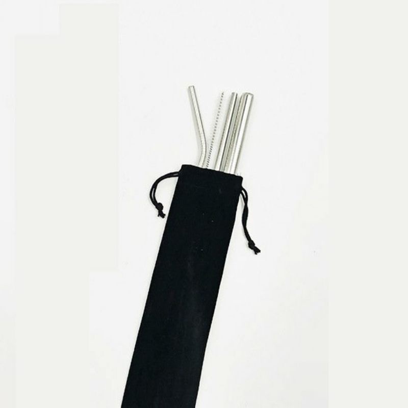 Bộ 3 ống hút inox kèm cọ rửa