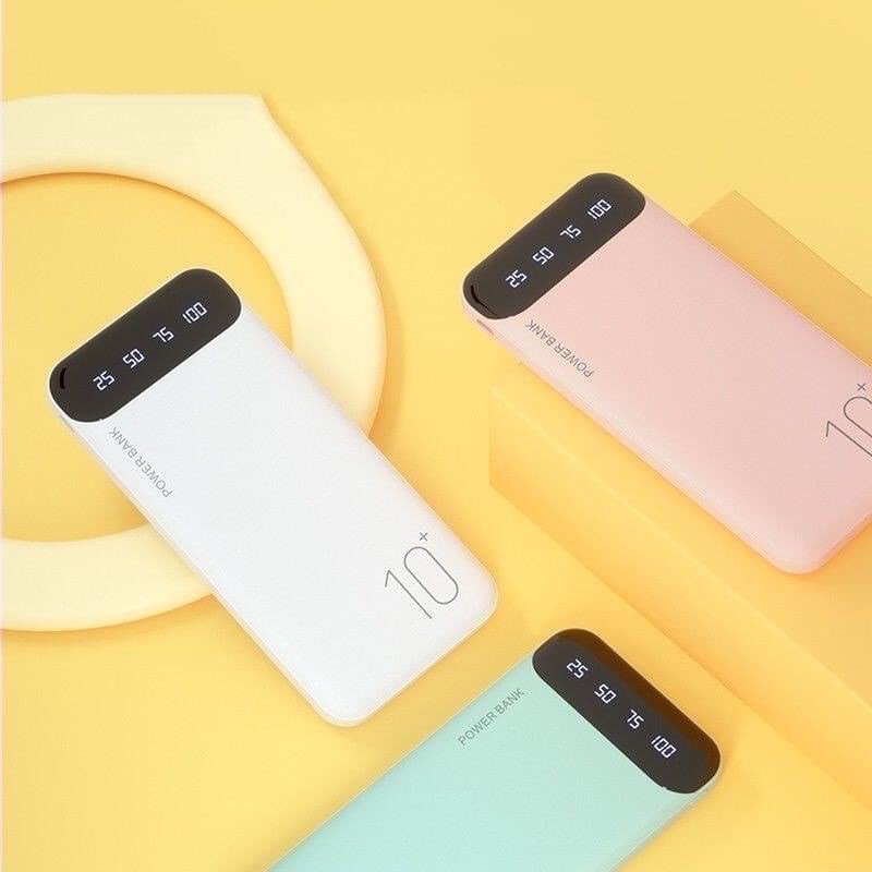 Sạc Dự phòng CHÍNH HÃNG dung lượng chuẩn 10000MAH Hỗ trợ Sạc Nhanh 18W ,2 Cổng Usb, 2 Đèn flash.