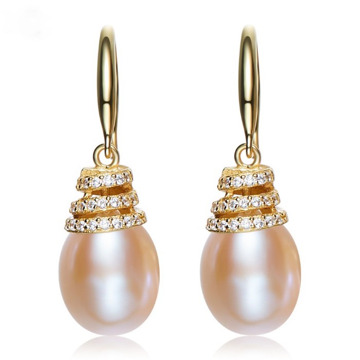 Bông Tai Bạc Nữ 925 Đính Ngọc Trai Nuôi Thiên Nhiên Sang Trọng Pearl B2327 - Bảo Ngọc Jewelry