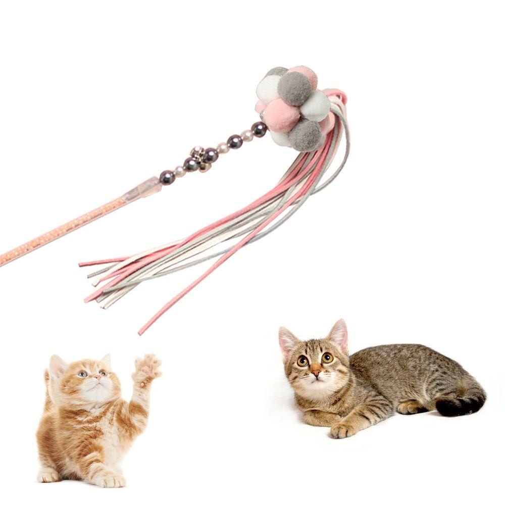 JARRED Gậy Gắn Quả Bông Và Chuông Đồ Chơi Tập Luyện Tương Tác Cho Mèo