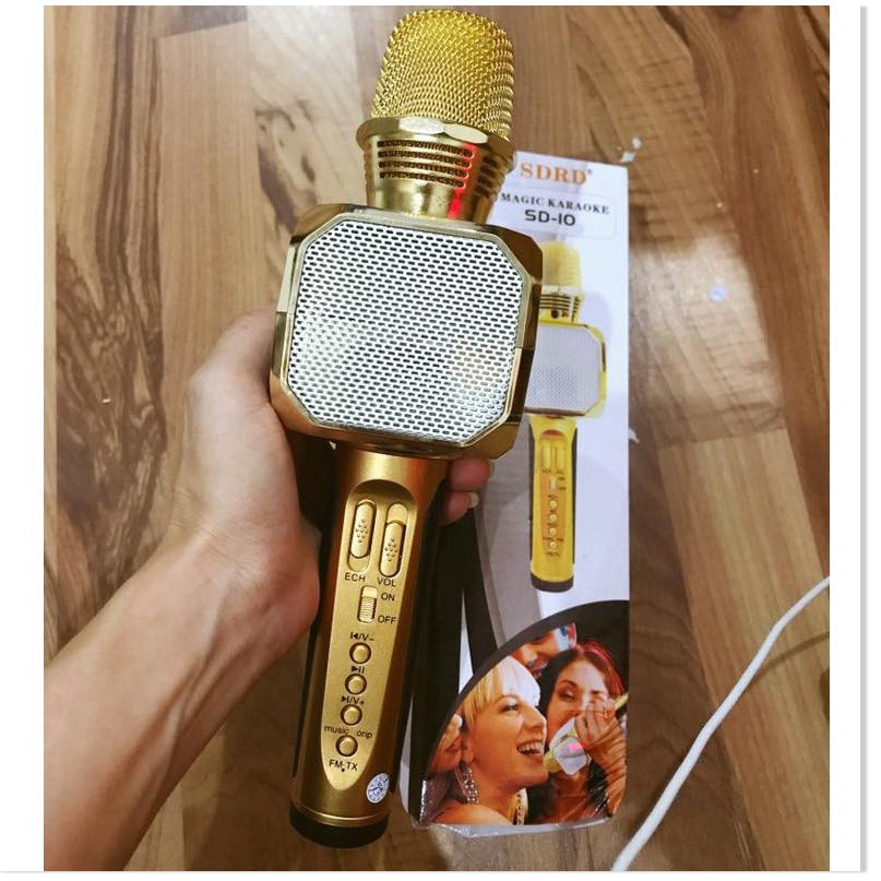 [Giá Gốc] Micro karaoke bluetooth SD-10, Mic kèm loa, bắt giọng tốt, nghe cực hay, bass âm chuẩn - Bảo hành 6 tháng