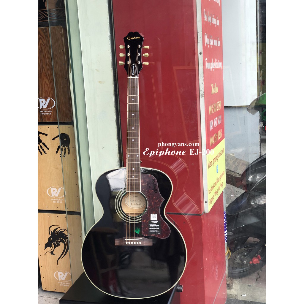 Đàn guitar acoustic Epiphone EJ-200 màu đen [Tặng full phụ kiện]