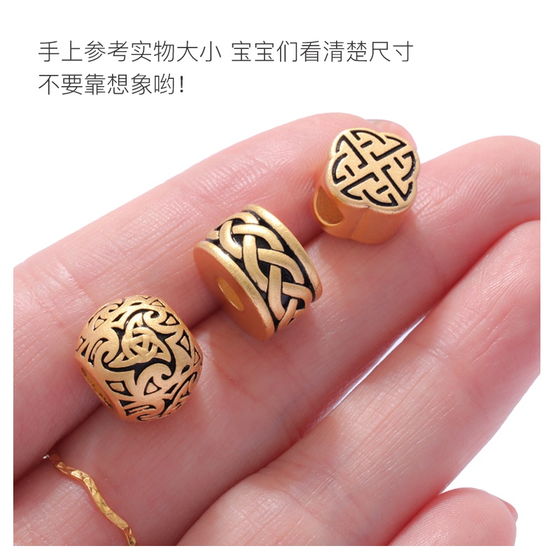 Vật Liệu Làm Vòng Tay Thủ Công Màu Vàng Đen Có Lỗ Xuyên Thấu Mạnh Mẽ Phong Cách Việt Nam