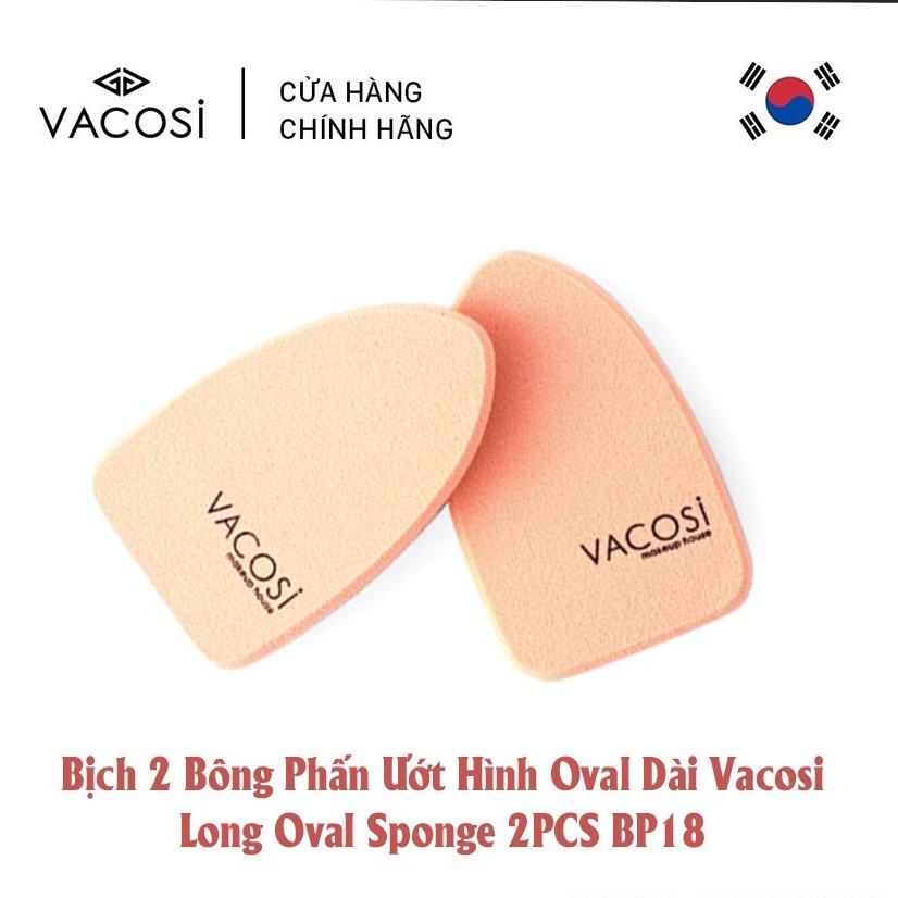 BÔNG PHẤN ƯỚT VACOSI LONG OVAL SPONGE BP18 - OVAL DÀI (BỊCH 2 CÁI)