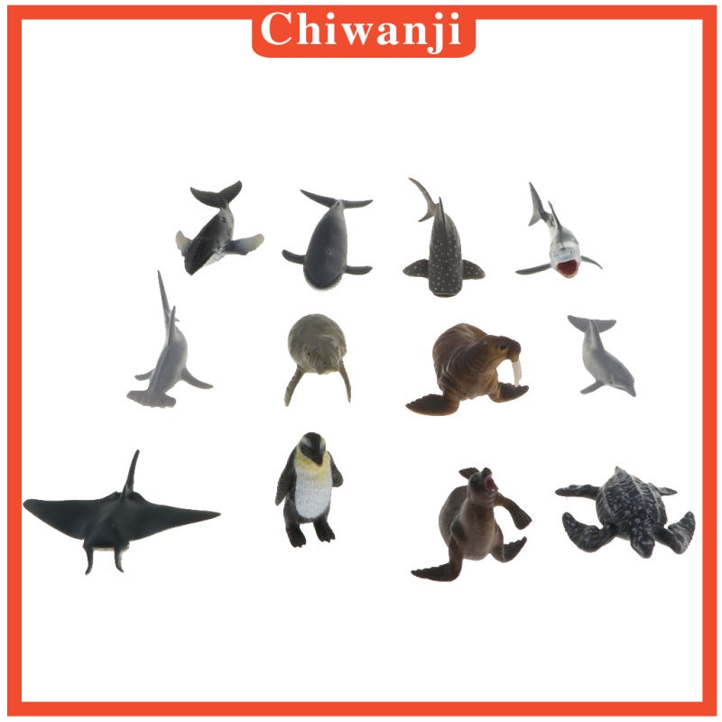 Set 12 mô hình động vật biển bằng nhựa cho bé