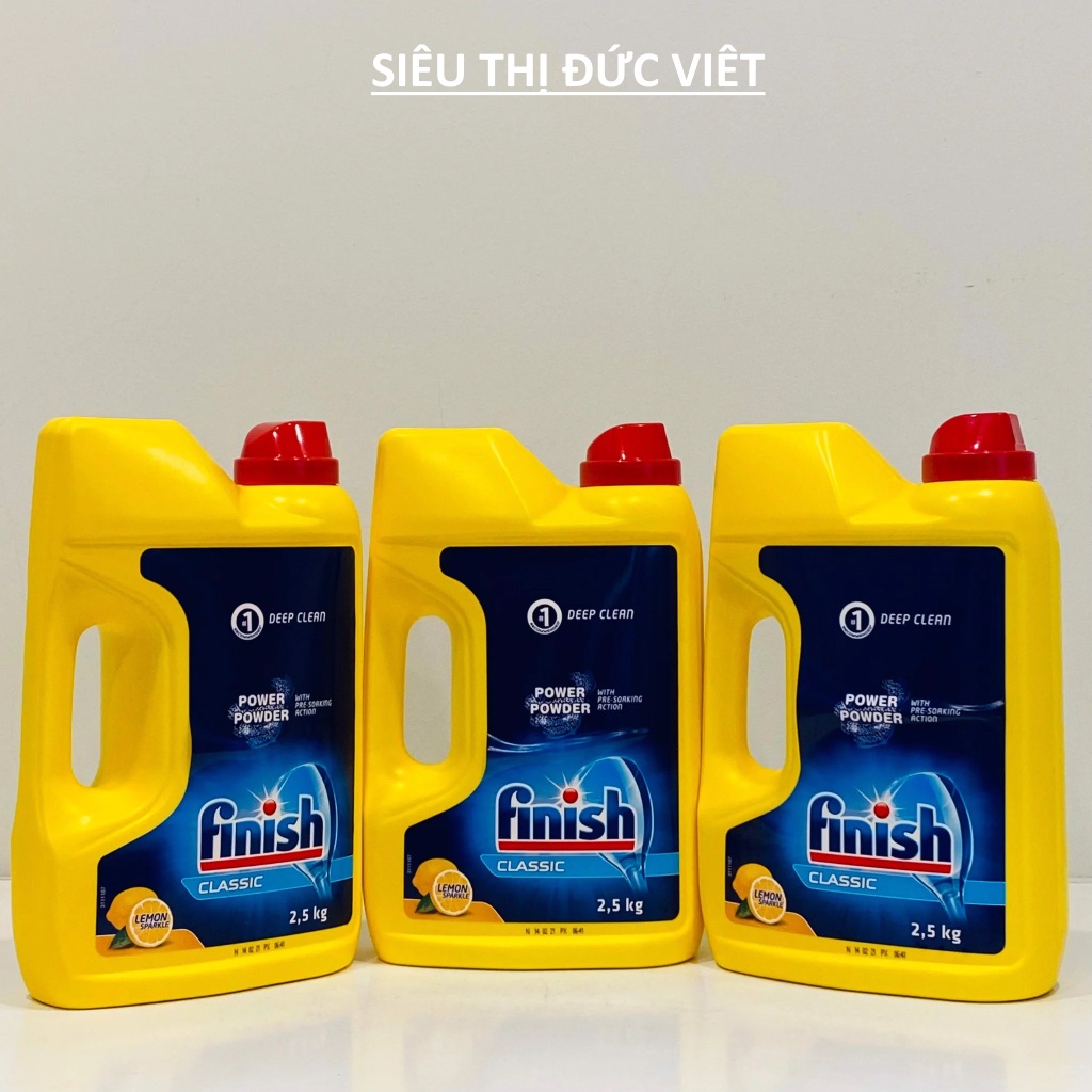 Bột rửa bát Finish 2.5kg made in EU hàng chính hãng, bột finish powder chất tẩy rửa dùng cho máy rửa chén