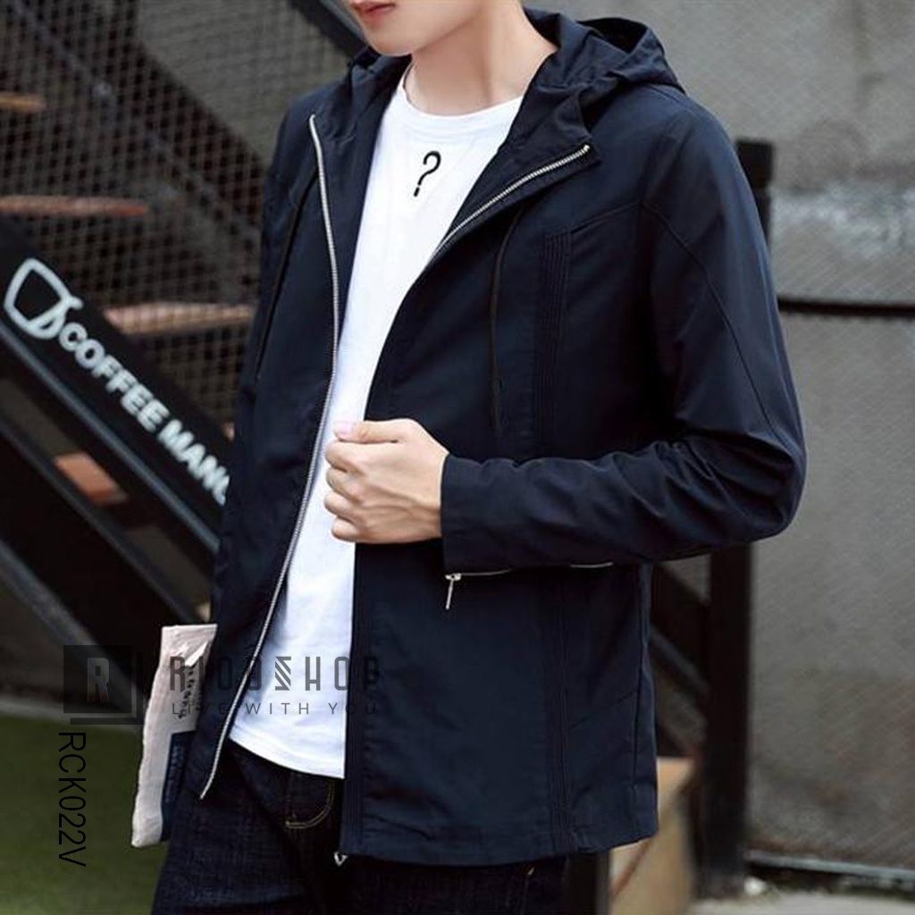 Áo khoác nam dù cán dày 2 lớp cao cấp có nón cực đẹp phong cách Hàn quốc RCK022