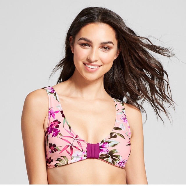 Bikini hai mảnh nữ đẹp hoa tre top floral sang chảnh, SPF50+ UV100 protect chống nóng bảo vệ da VNXK XHI17