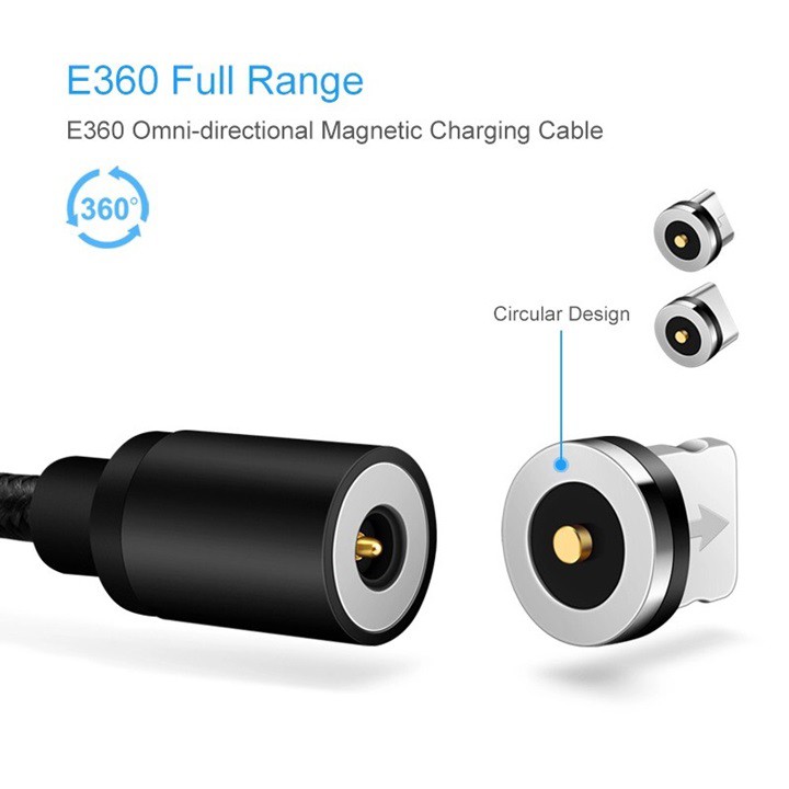 Cáp Sạc Từ Hít Nam Châm 2.4A Model E360 Lightning IOS Iphone Hàng Elough Chính Hãng Phân Phối