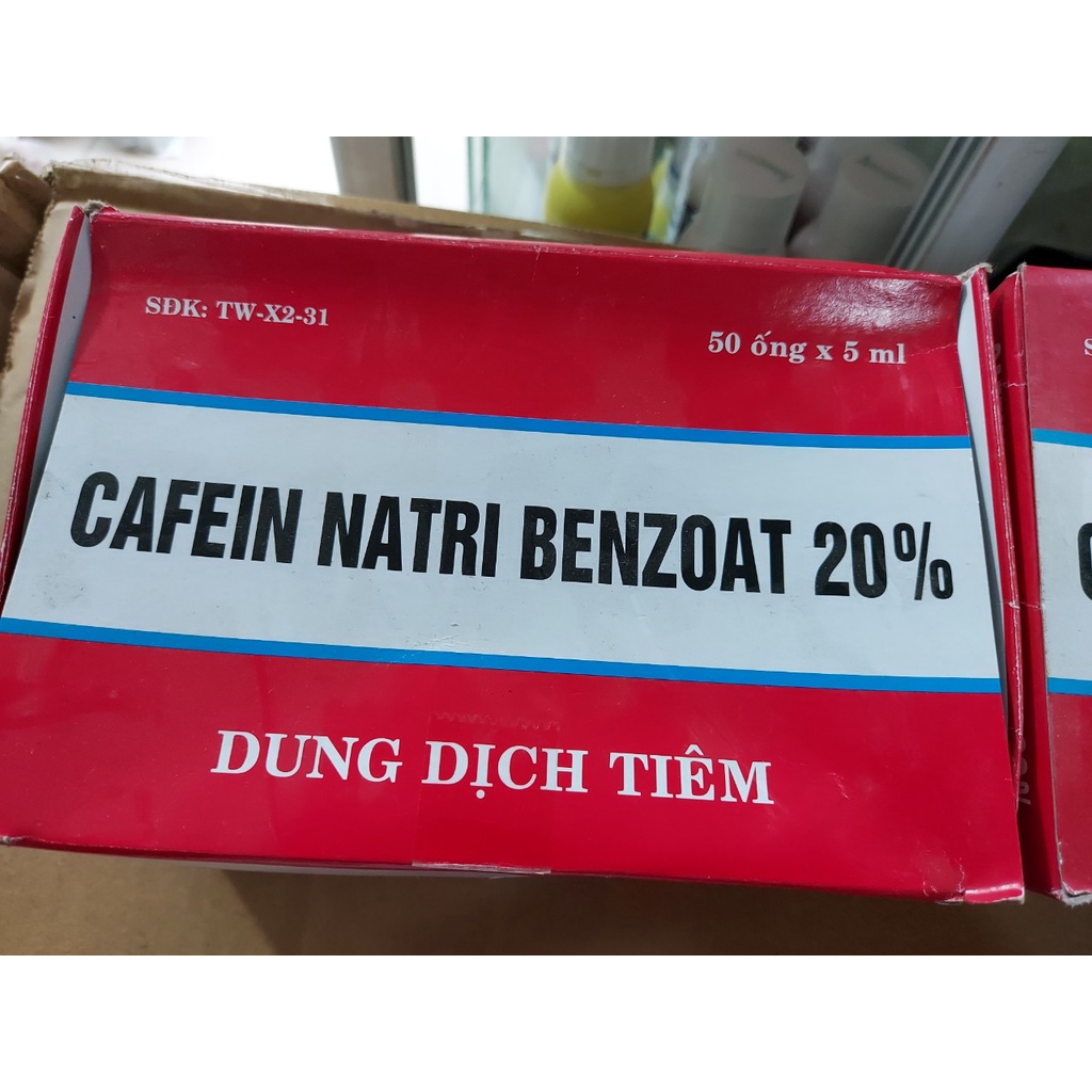 CAFEIN NATRI BENZOAT 20% ống 5ML trợ tim,giải độc cho chó, trâu, bò, lợn, dê, cừu, gia súc vật nuôi