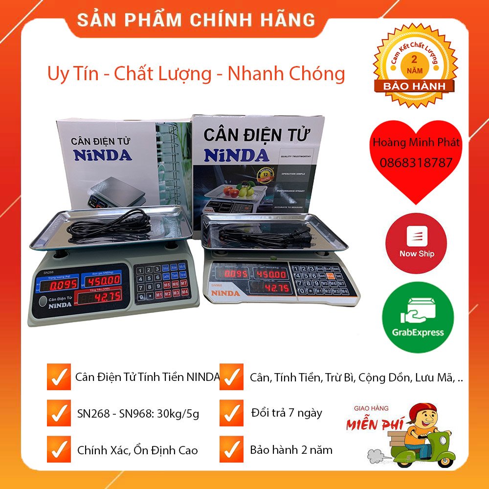 Cân Tính Tiền Hàng NINDA Nhật Bản 30kg/5g. Dùng Cho Chuỗi Siêu Thị, Nhà Hàng, Tạp Hóa, Gia Đình