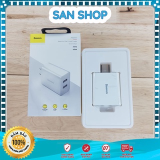 Củ sạc nhanh baseus chính hãng 2 cổng usb 10.5w
