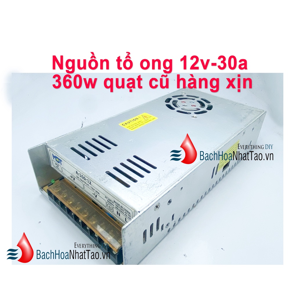 Nguồn tổ ong 12V 30A 360W(quạt) loại tốt