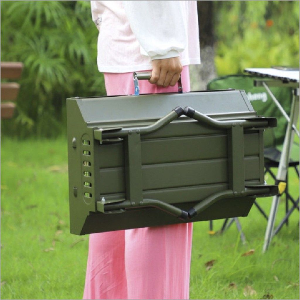 Bếp nướng dã ngoại xếp nhanh BBQ USArmy Portal - Home and Garden