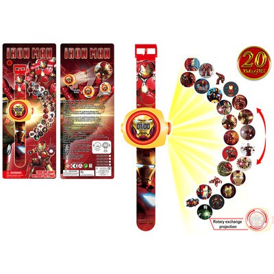 Đồng Hồ Chiếu Hình Avengers Đội Trưởng Mỹ Người Nhện Thor Batman Ironman Công Chúa Elsa Chó Cứu Hộ Chiếu 20-24 hình