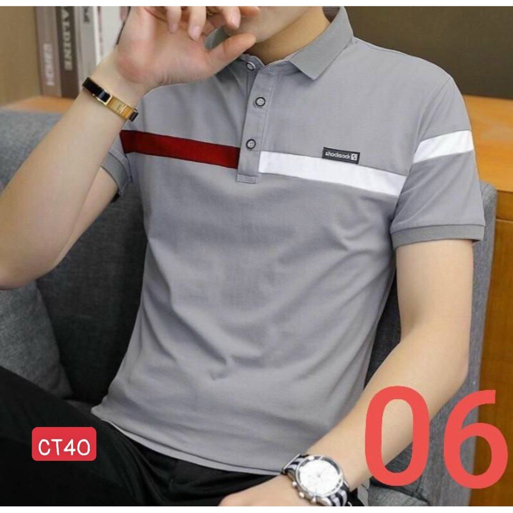 Áo thun nam tay ngắn có cổ- áo phông nam cổ bẻ chất coton co giãn nhiều mẫu PN ms06