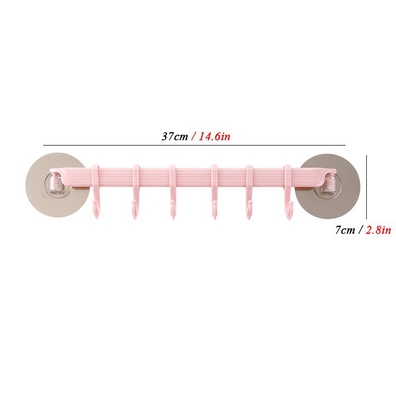 Giá treo đồ phòng tắm Walfos gồm 6 móc kèm cốc hút gắn tường tiện lợi