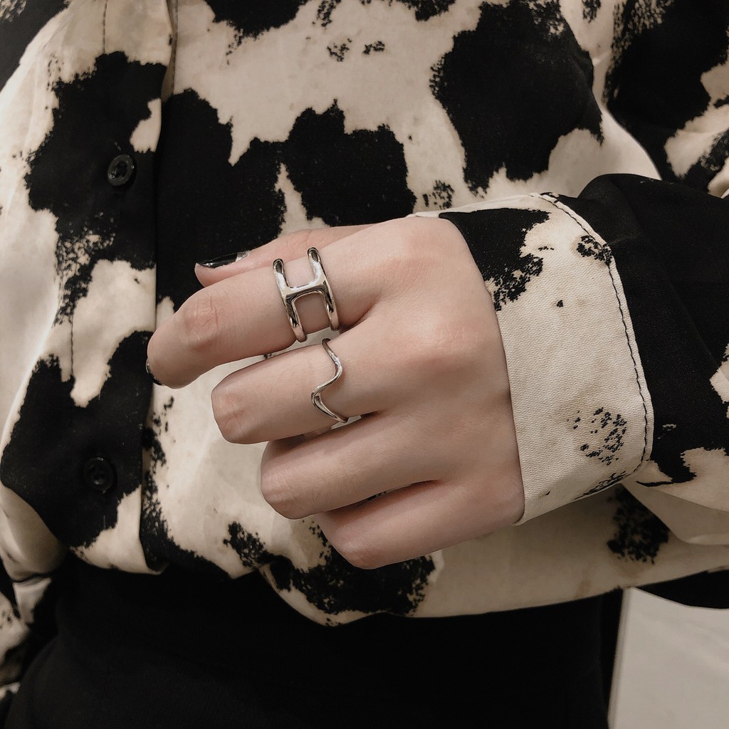 Nhẫn bạc S925_Nhẫn họa tiết sóng nước