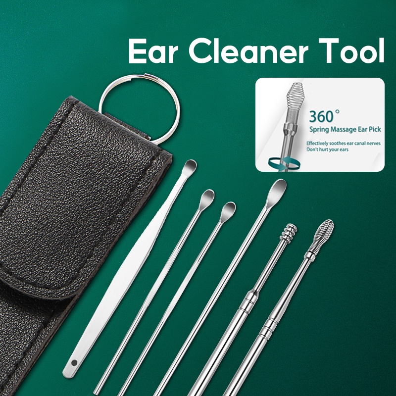Bộ Lấy Ráy Tai , Bộ Ngoái Tai Inox Cao Cấp 6 Món Tiện Dụng Thông Minh An Toàn Cho Cả Gia Đình