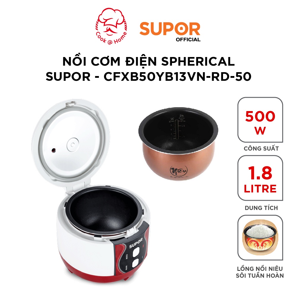 Nồi cơm điện Niêu Spherical Supor CFXB50YB13VN - 1.8L, 500W