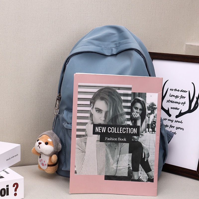 Menas Ba Lô Học Sinh Cỡ Lớn Màu Trơn Đơn Giản Phong Cách Hàn Quốc Màu Sắc