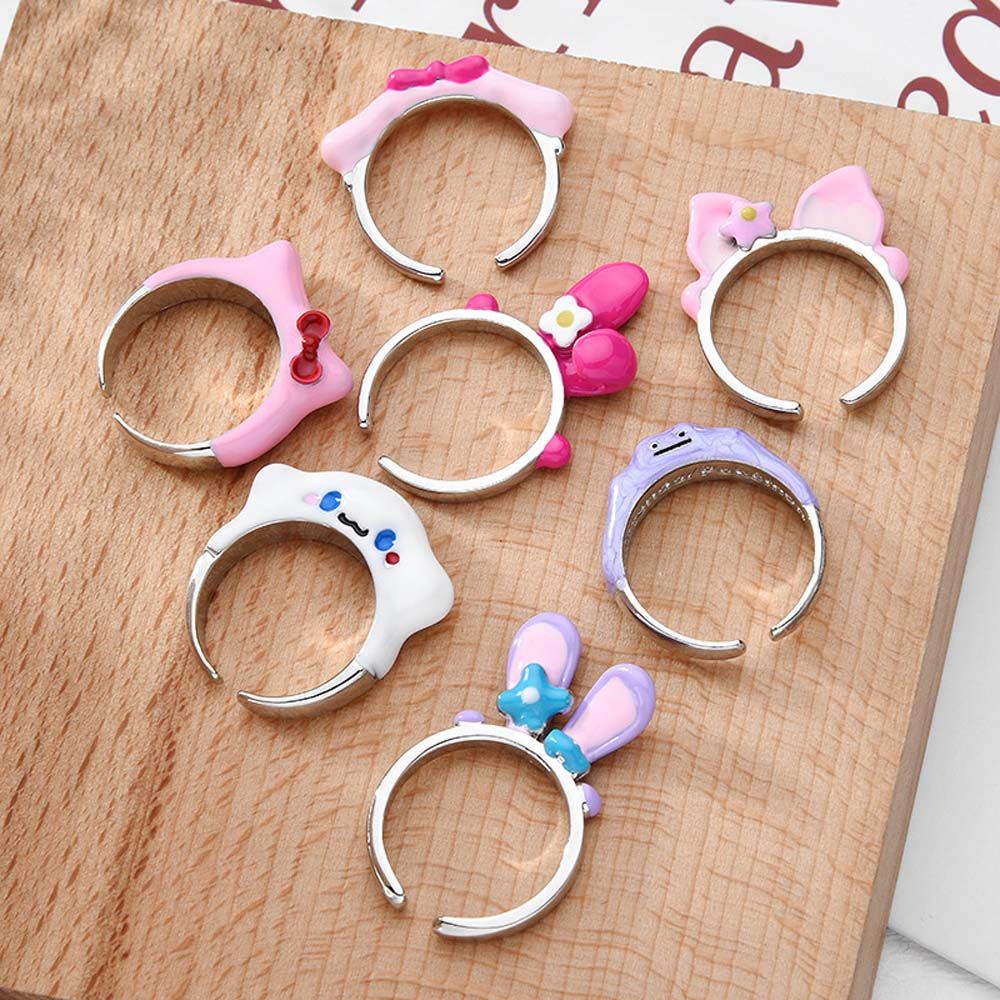 Nhẫn đeo ngón tay hình thỏ hoạt hình bắt mắt dễ thương