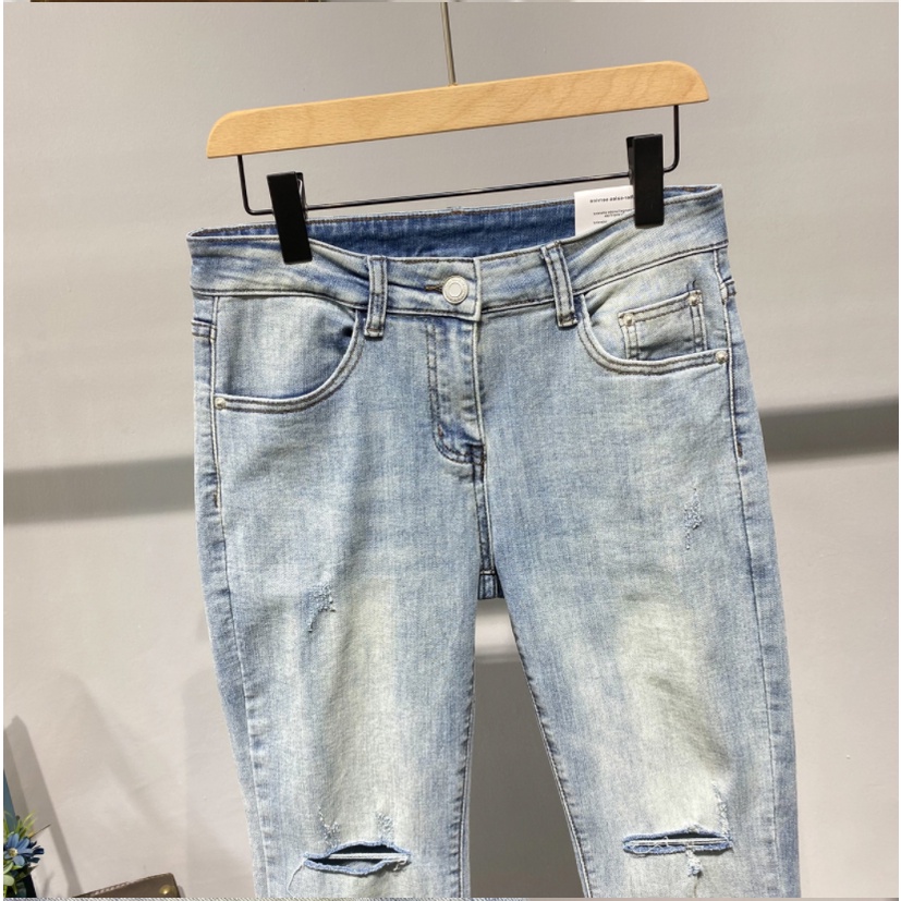 Quần Jean Nam Ống Dài Rách Gối Cao Cấp Trẻ Trung Năng Động Thoải Mái, Chất Bò Cao Cấp Mềm Mại Co Dãn