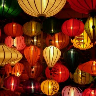 Cặp lồng đèn Hội An _dạng củ tỏi_size 30
