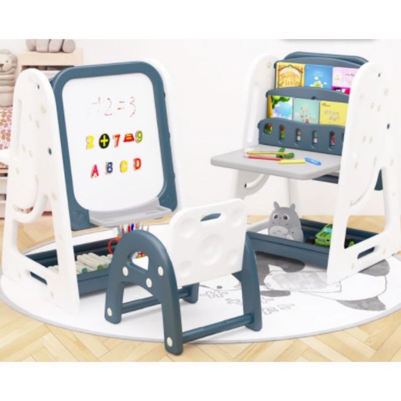 Bộ Bảng Vẽ Từ Tính Đa Năng 5In1 Kèm Giá Sách và Ghế Cao cấp cho bé từ 0 đến 9 tuổi quà tặng trung thu