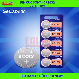 Pin cúc Sony CR1632 Lithium 3V - 5 viên/vỉ - Dùng cho Đầu van Cảm biến áp suất lốp, Đồng Hồ, Chìa Khóa, Điều Khiển Từ Xa