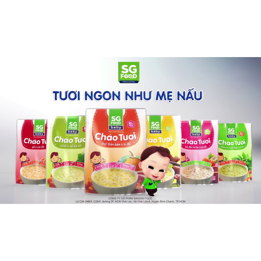 Cháo Tươi SG Food Sài Gòn Food Đủ Vị 10m, 12m ( Date 2024 )........: