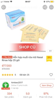Muối rửa mũi Nasal Rinse ( Hộp 25 gói )