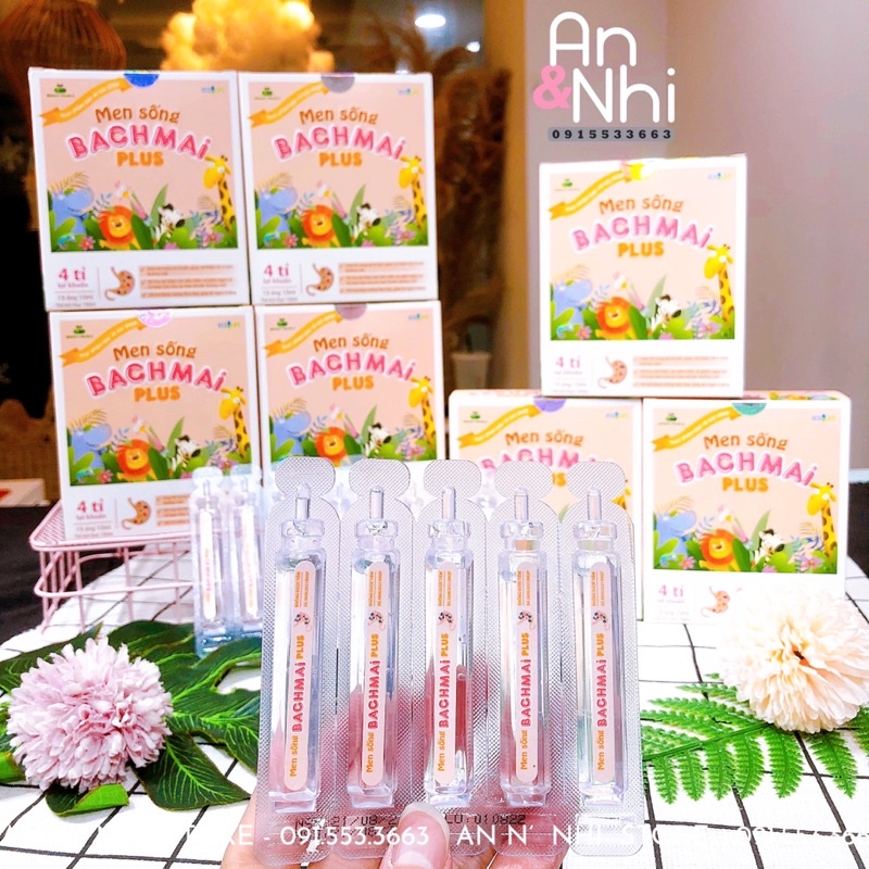 Men vi sinh tiêu hóa cho bé men sống bạch mai plus lợi khuẩn ngừa táo bón tốt tiêu hóa