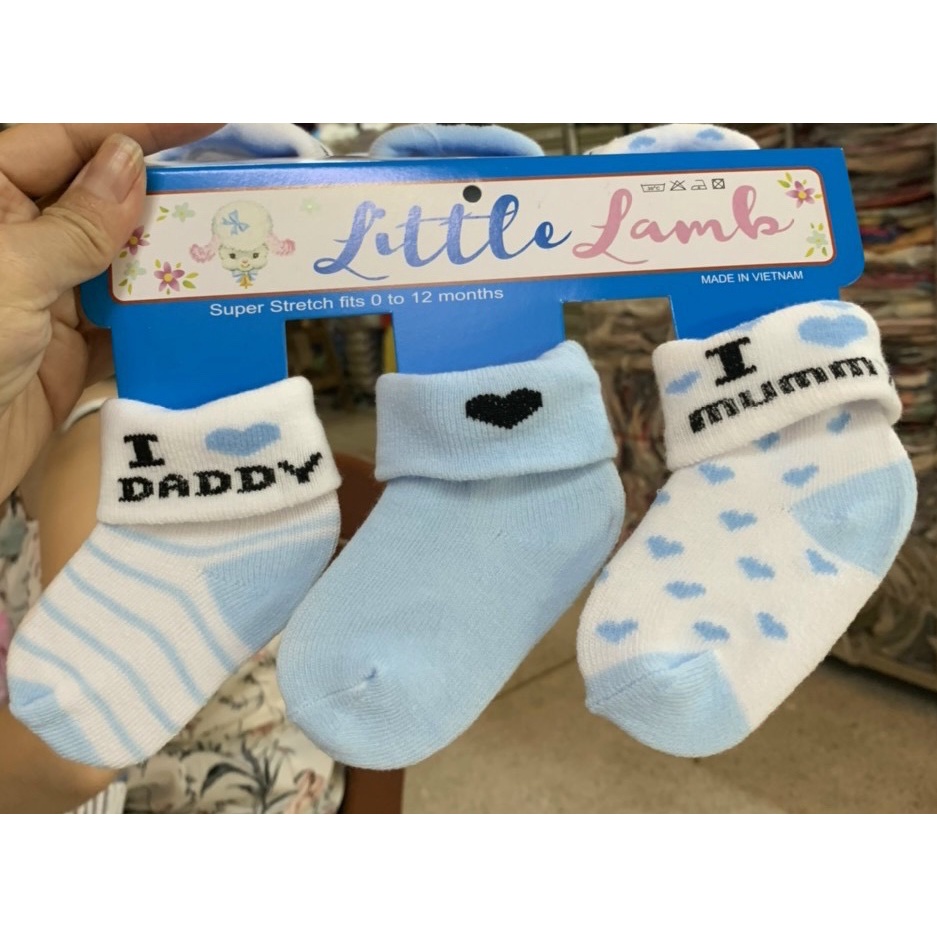 3 đôi Tất bé sơ sinh 0-12 tháng cotton tốt thoáng khí , hình chọn ngẫu nhiên