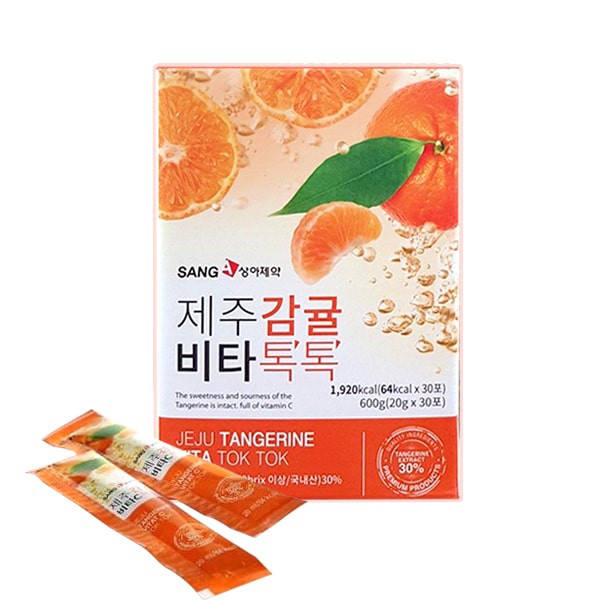Nước ép quýt Sanga Jeju Tangerine Vita Tok Tok hộp 30 gói - Thanh lọc, giảm cân, tăng sức đề kháng, tăng cường miễn dịch