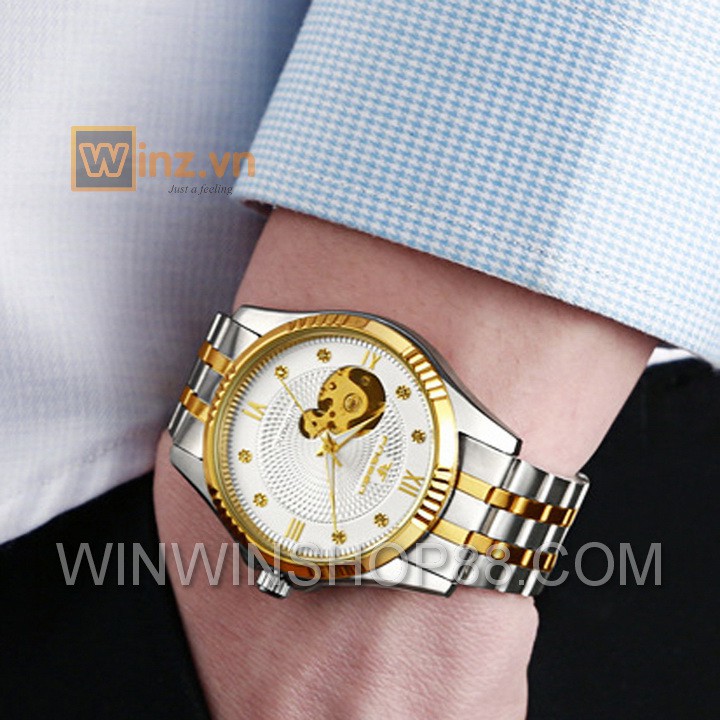 ⌚ Đồng hồ đeo tay nam FNGEEN 6801-3 (dây inox mặt trắng) ⌚ - Andhere