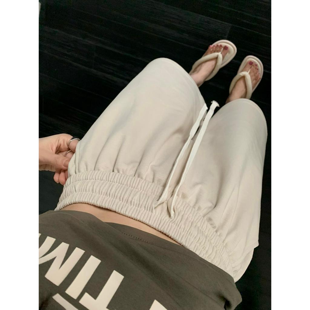 Xiaozhainv Quần Short Thể Thao Lưng Cao Dáng Rộng Phối Dây Rút Với 6 Màu Sắc Chọn Lựa Thời