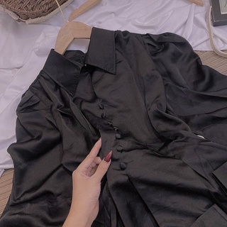 Áo sơ mi lụa cột nơ lưng