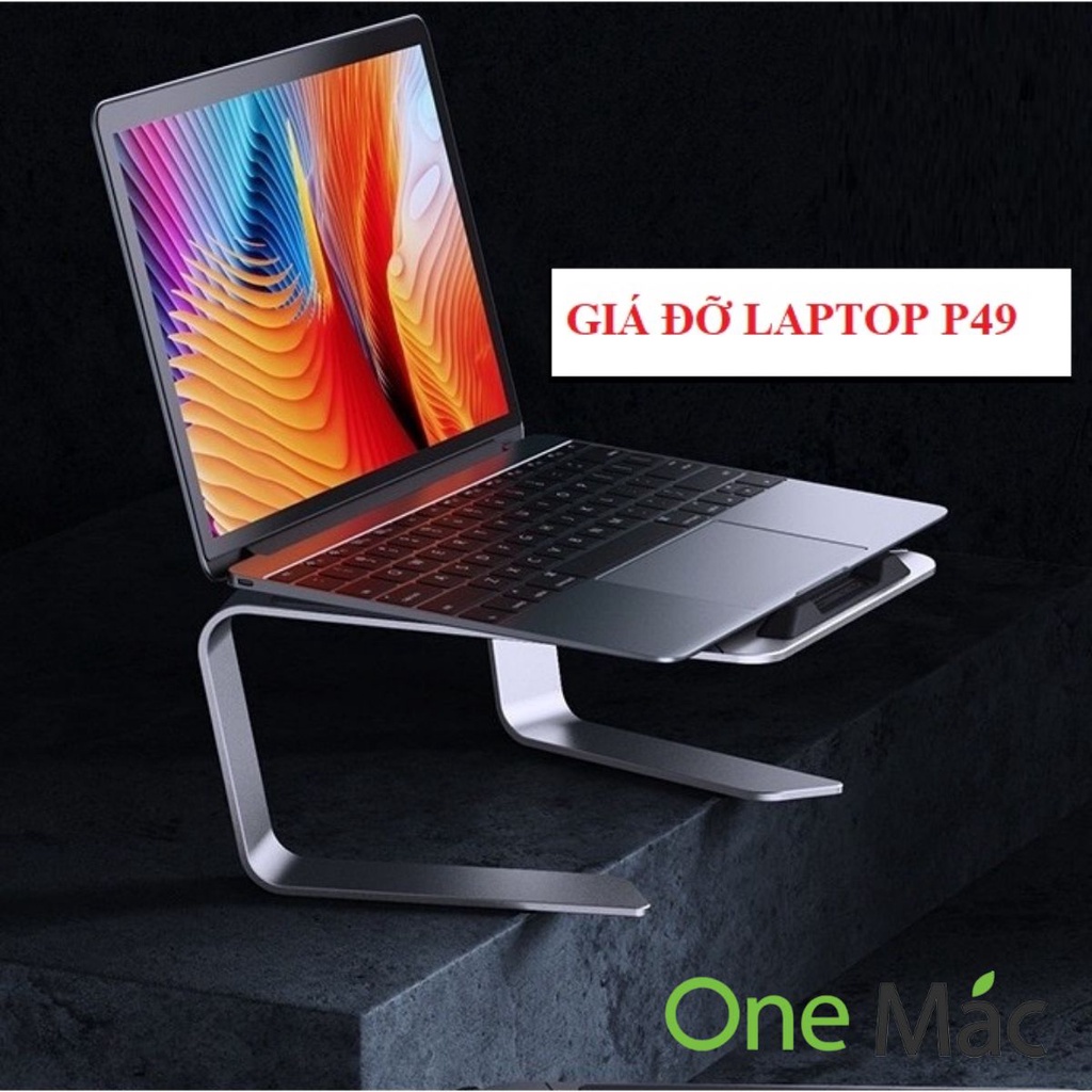 Giá đỡ laptop nhôm tản nhiệt có thể gấp gọn  P49 kích thước lớn 2 tầng