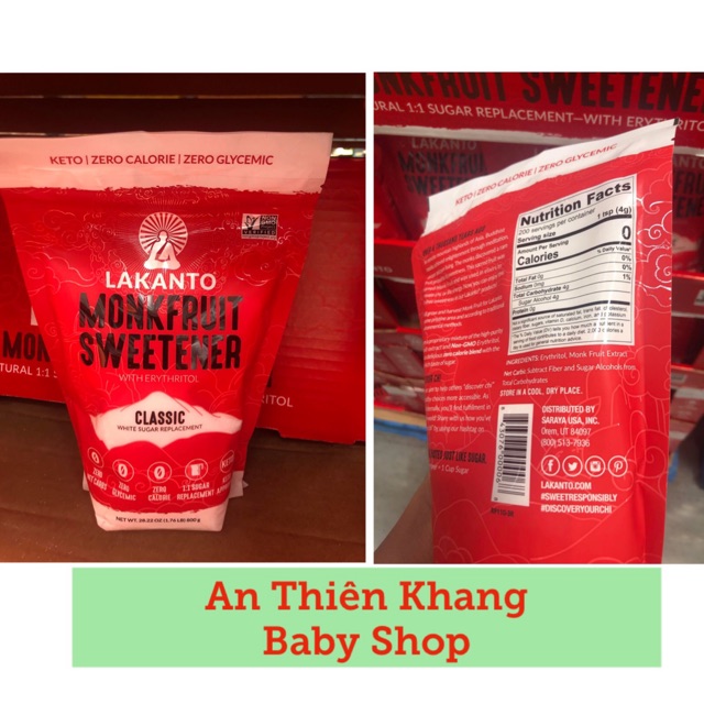 Đường ăn kiêng La Hán Quả - LAKANTO ( calories 0) của Mỹ