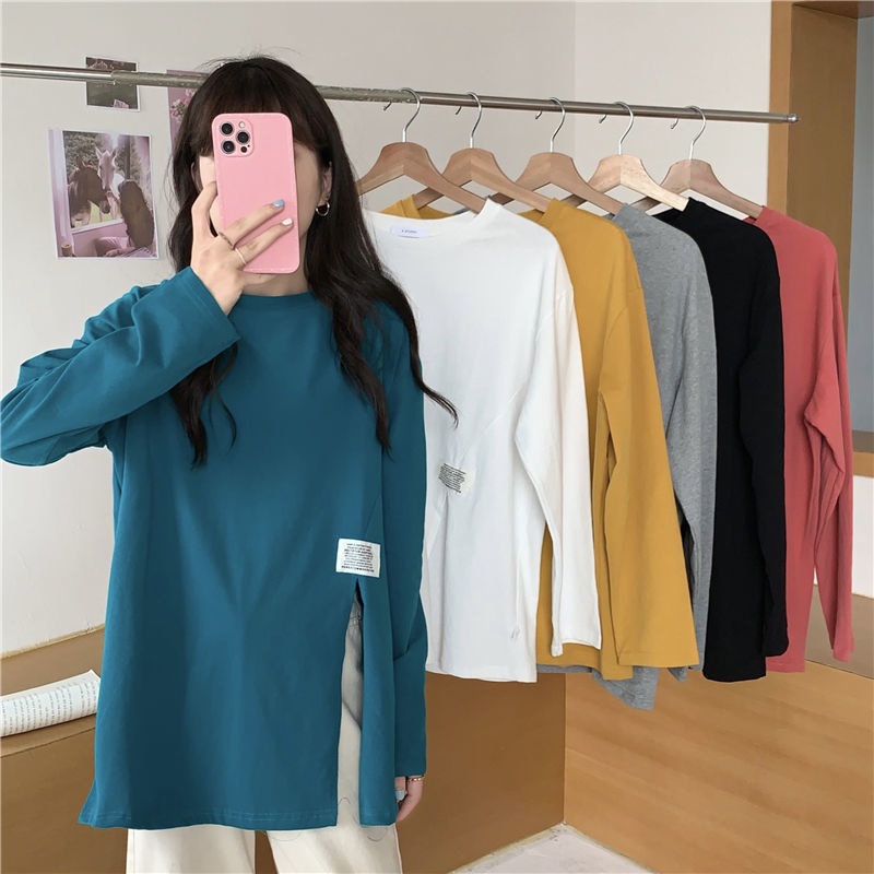 Áo Thun Tay Dài Dáng Rộng Phong Cách Phương Tây Thời Trang Mùa Thu Mới Cho Nữ